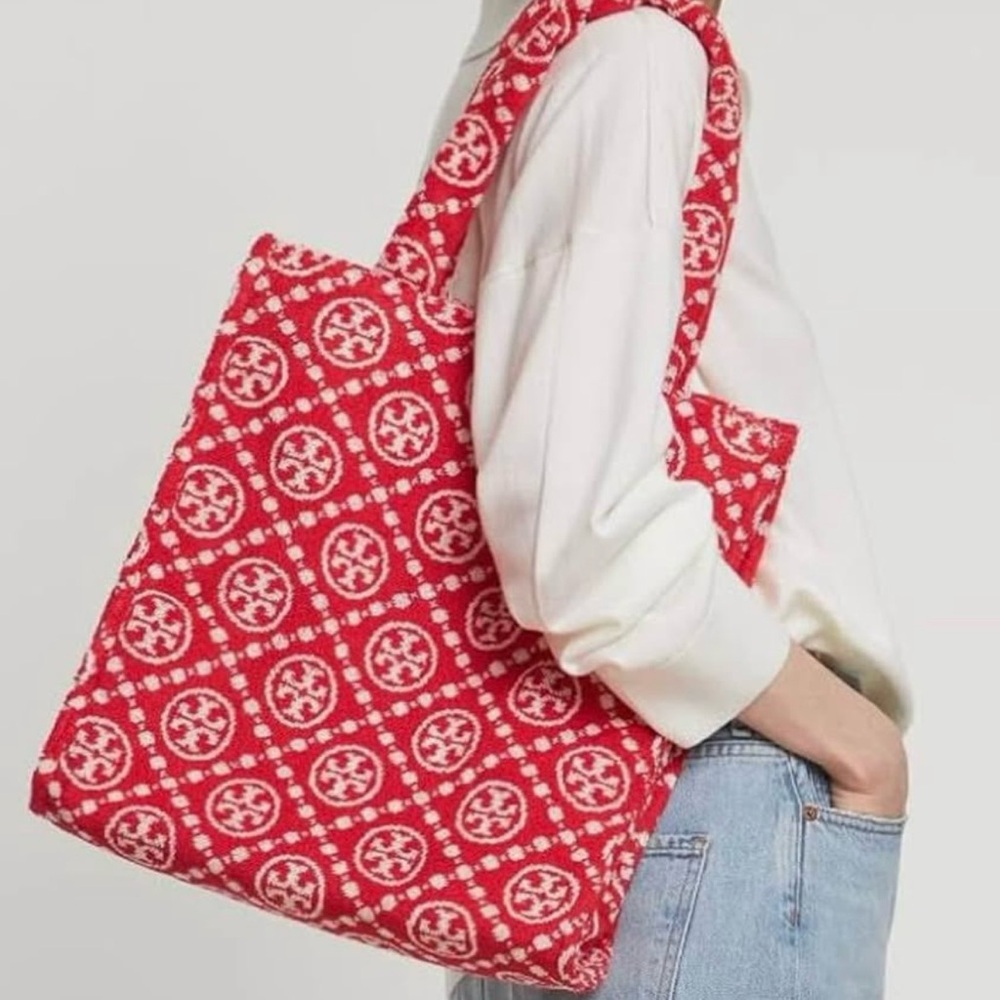 T monogram terry cloth Tote Bag